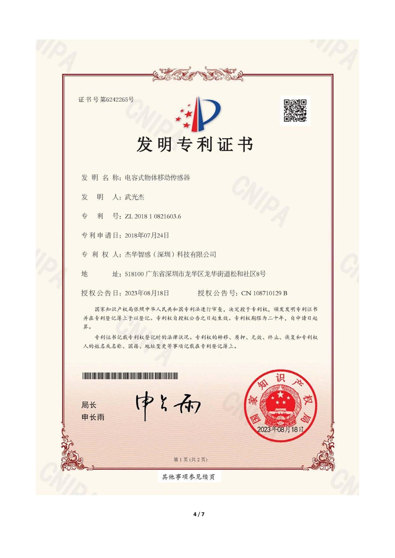 Patent Certificate